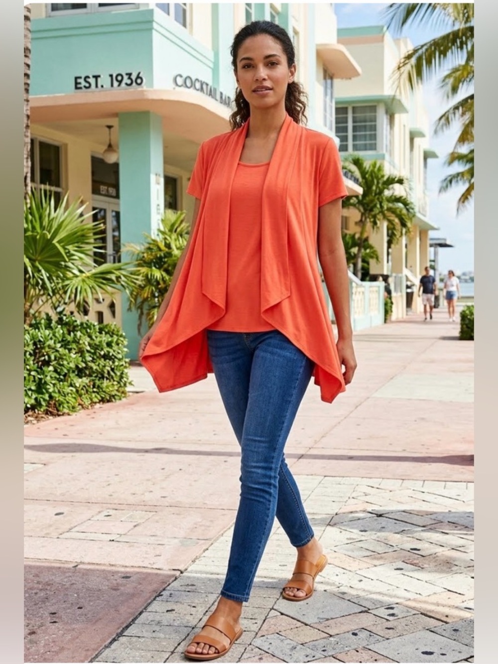 🎈Hearts of Palm Orange Tunic Top